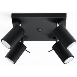 Sollux Lighting Ring lampa podsufitowa 4x40W czarna SL.0094