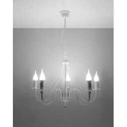 Sollux Lighting Minerwa lampa wisząca 5x40W biała SL.0214