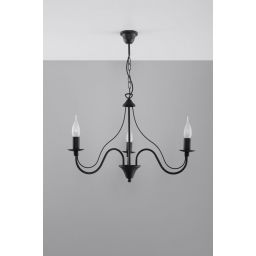 Sollux Lighting Minerwa lampa wisząca 3x40W czarna SL.0217