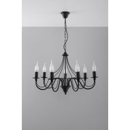 Sollux Lighting Minerwa lampa wisząca 7x40W czarna SL.0219