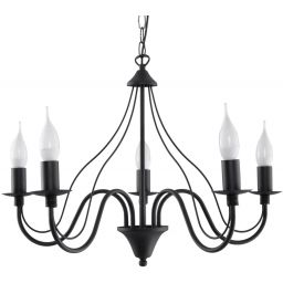 Sollux Lighting Minerwa lampa wisząca 5x40W czarna SL.0218