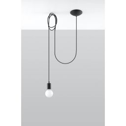Sollux Lighting Edison lampa wisząca 1x60W czarna SL.0369