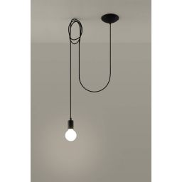 Sollux Lighting Edison lampa wisząca 1x60W czarna SL.0369