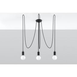 Sollux Lighting Edison lampa wisząca 3x60 W czarna SL.0370