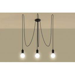 Sollux Lighting Edison lampa wisząca 3x60 W czarna SL.0370
