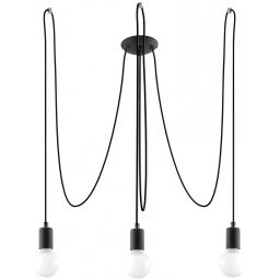 Sollux Lighting Edison lampa wisząca 3x60 W czarna SL.0370