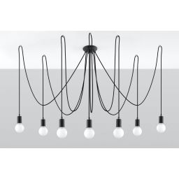 Sollux Lighting Edison 7 lampa wisząca 7x60W czarna SL.0372
