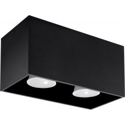 Sollux Lighting Quad Maxi lampa podsufitowa 2x40W czarna SL.0381