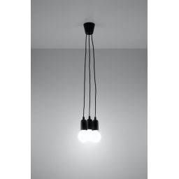 Sollux Lighting Diego lampa wisząca 3x60W czarna SL.0573