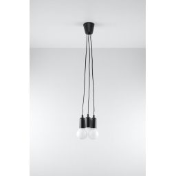 Sollux Lighting Diego lampa wisząca 3x60W czarna SL.0573