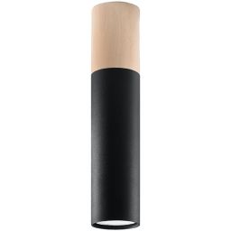 Sollux Lighting Pablo lampa podsufitowa 1x40W drewno/czarna SL.0635