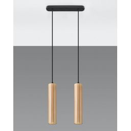 Sollux Lighting Lino lampa wisząca 2x40W drewno naturalne SL.0637