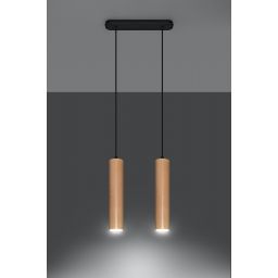 Sollux Lighting Lino lampa wisząca 2x40W drewno naturalne SL.0637