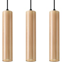 Sollux Lighting Lino lampa wisząca 3x40W drewno naturalne SL.0638