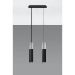 Sollux Lighting Borgio lampa wisząca 2x40W czarny/szary SL.0651