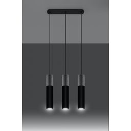 Sollux Lighting Borgio lampa wisząca 3x40W czarna/szara SL.0652