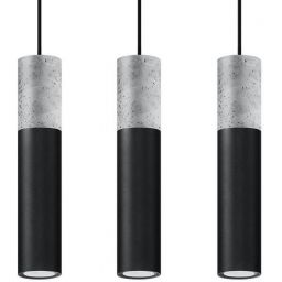 Sollux Lighting Borgio lampa wisząca 3x40W czarna/szara SL.0652
