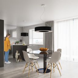 Sollux Lighting Saturno Slim lampa wisząca 6x60W czarna/biała SL.0754