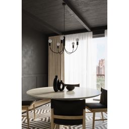 Sollux Lighting Piccolo 5 lampa wisząca 5x60W czarna SL.0855