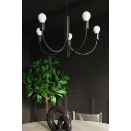 Sollux Lighting Piccolo 5 lampa wisząca 5x60W czarna SL.0855