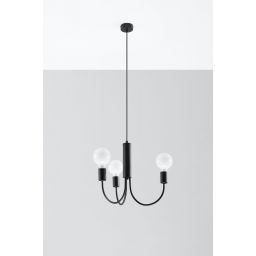 Sollux Lighting Piccolo 3 lampa wisząca 3x60W czarna SL.0856