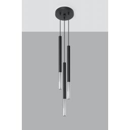 Sollux Lighting Mozaica lampa wisząca 3x40W czarny/chrom SL.0887