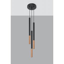 Sollux Lighting Mozaica lampa wisząca 3x40W czarny/miedź SL.0890