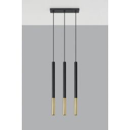 Sollux Lighting Mozaica lampa wisząca 3x40W czarna/złota SL.0892