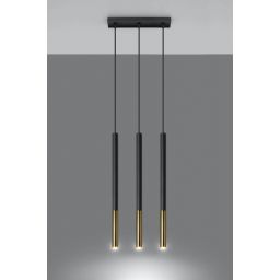 Sollux Lighting Mozaica lampa wisząca 3x40W czarna/złota SL.0892