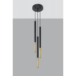 Sollux Lighting Mozaica lampa wisząca 3x40W czarna/złota SL.0893