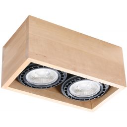 Sollux Lighting Quatro lampa podsufitowa 2x40W drewno naturalne SL.0916