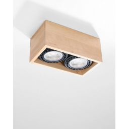 Sollux Lighting Quatro lampa podsufitowa 2x40W drewno naturalne SL.0916