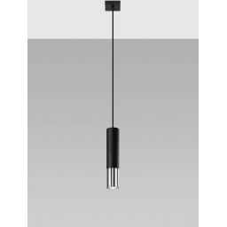 Sollux Lighting Loopez lampa wisząca 1x40W czarna/chrom SL.0940