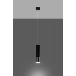 Sollux Lighting Loopez lampa wisząca 1x40W czarna/chrom SL.0940