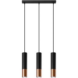 Sollux Lighting Loopez lampa wisząca 3x40W czarna/miedź SL.0948