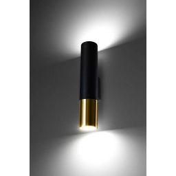 Sollux Lighting Loopez kinkiet 2x40W czarny/złoty SL.0950
