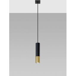 Sollux Lighting Loopez lampa wisząca 1x40W czarna/złota SL.0952