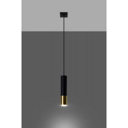 Sollux Lighting Loopez lampa wisząca 1x40W czarna/złota SL.0952