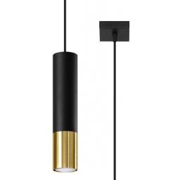 Sollux Lighting Loopez lampa wisząca 1x40W czarna/złota SL.0952