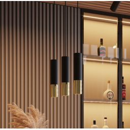 Sollux Lighting Loopez lampa wisząca 2x40W czarna/złota SL.0953