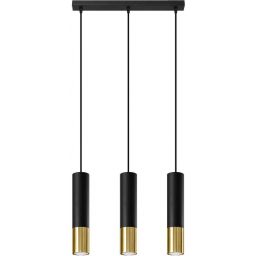 Sollux Lighting Loopez lampa wisząca 3x40W czarna/złota SL.0954