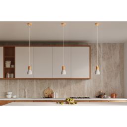 Sollux Lighting Qubic lampa wisząca 1x60W szary/drewno naturalne SL.0964