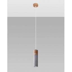 Sollux Lighting Zane lampa wisząca 1x40W szary/drewno naturalne SL.0965