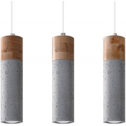 Sollux Lighting Zane lampa wisząca 3x40W szary/drewno naturalne SL.0967