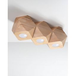 Sollux Lighting Woody lampa podsufitowa 3x40W drewno naturalne SL.1010