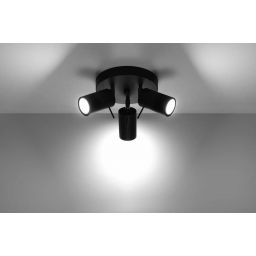 Sollux Lighting Ring 3P lampa podsufitowa 3x40W czarna SL.1016