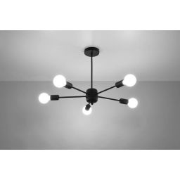 Sollux Lighting Lango 5 lampa podsufitowa 5x60W czarna SL.1022