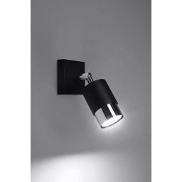 Sollux Lighting Nero kinkiet 1x40W czarny/chrom SL.1064