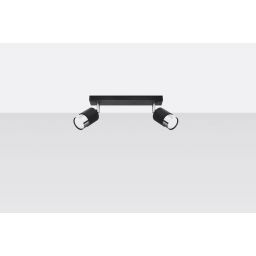 Sollux Lighting Nero 2 lampa podsufitowa 2x40W czarna/chrom SL.1065
