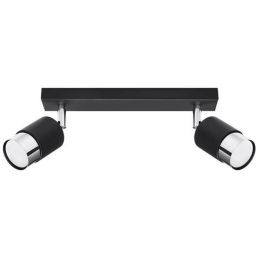 Sollux Lighting Nero 2 lampa podsufitowa 2x40W czarna/chrom SL.1065